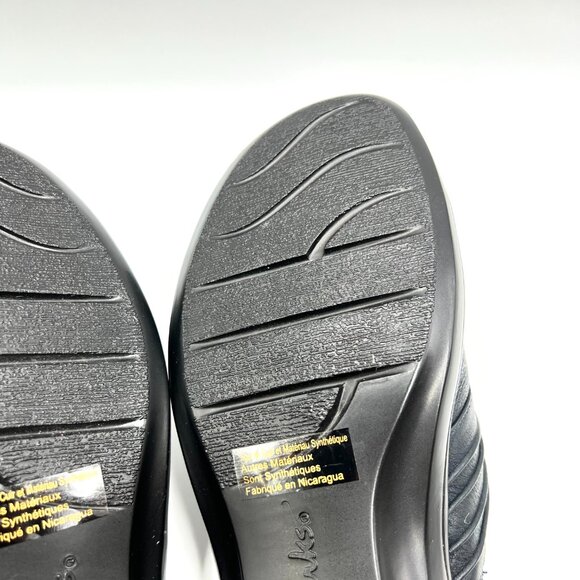 Clarks Womens Size 8.5M Dark Blue Leather Slip On Mules Clogs Shoes - Picture 11 of 15